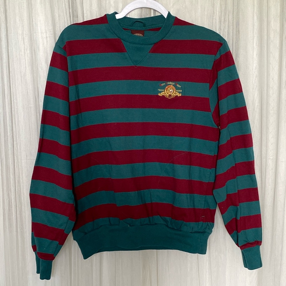 Vintage 90’s MGM men’s wide stripes crew neck sweatshirt, Size M